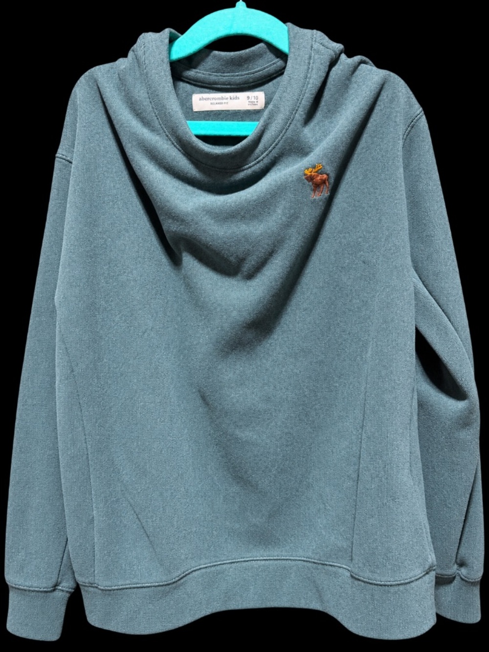 Abercrombie Kids Relaxed Fit Cowl Neck Sweatshirt Moose Logo Size 9/10